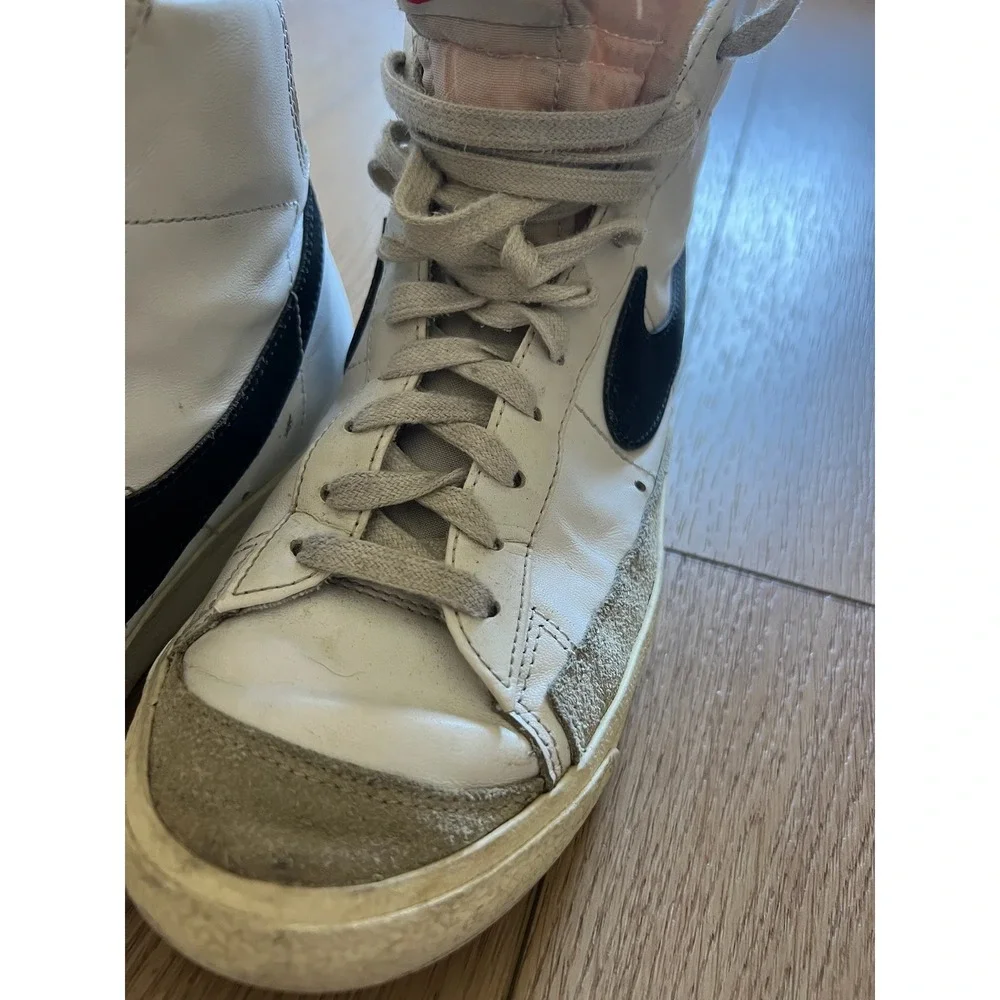 Nike Blazer Mid 77 Vintage White Black‎ Leather High Top Womens Shoes
